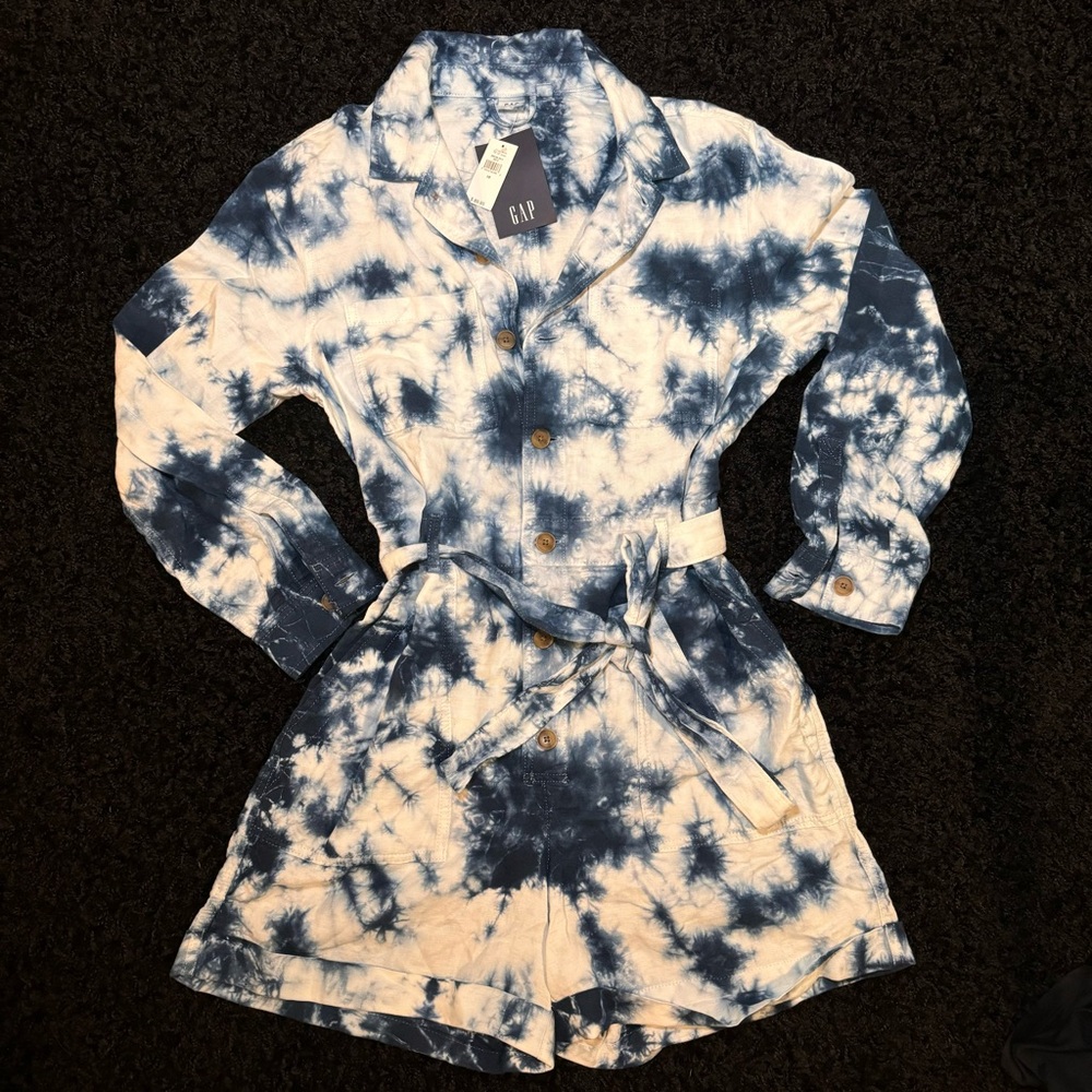 NWT: GAP Long-Sleeve Tie-Dye Romper/Jumpsuit